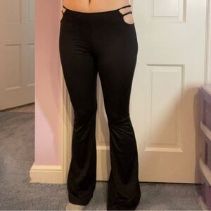 Princess Polly Black Cut out Flare Pants